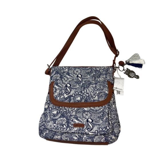 Sakroots Navy Spirit Desert Artist Circle Navy Blue White Crossbody NEW - Picture 1 of 8